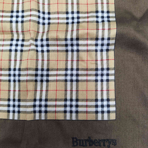 バーバリーズ BURBERRYS ロゴ刺繍 ノバチェック スカーフ ハンカチ レディース