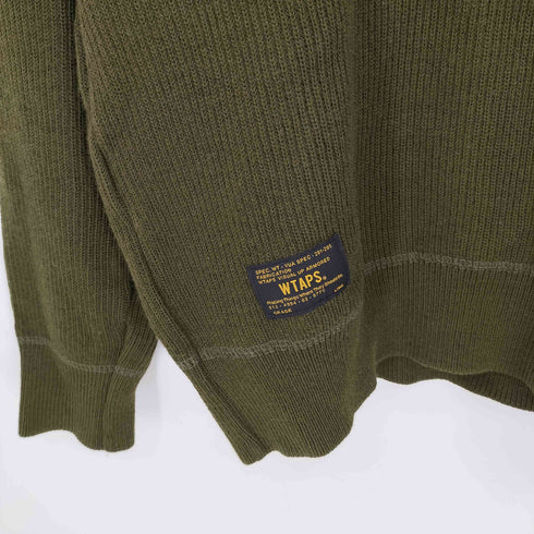 ダブルタップス WTAPS スターパッチ ジップポケット ウール ヘンリーネック ニット メンズ JPN:3