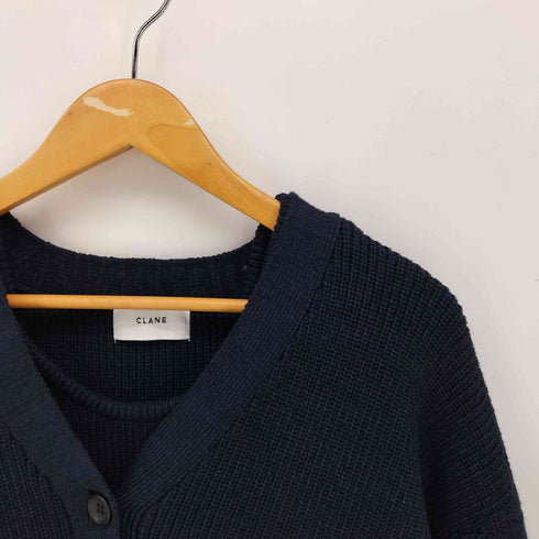 クラネ CLANE BUSTIER SET KNIT CARDIGAN - NAVY - カーディガン ショートビスチェ セット レディース JPN:1