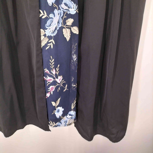 Callarus スタンドカラーフロント刺繍レース切替デザインワンピース レディース 3L