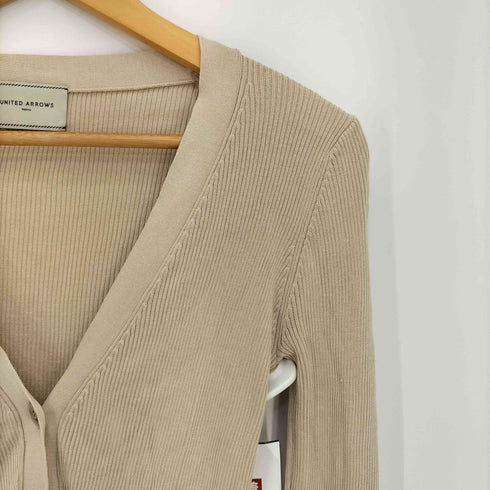 ユナイテッドアローズ UNITED ARROWS シルク リブ Vネック カーディガン レディース JPN:38