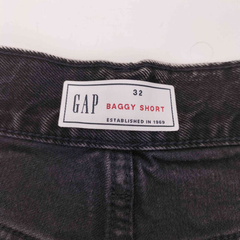 ギャップ Gap BAGGY SHORT ブラック デニム バギーショーツ メンズ 32