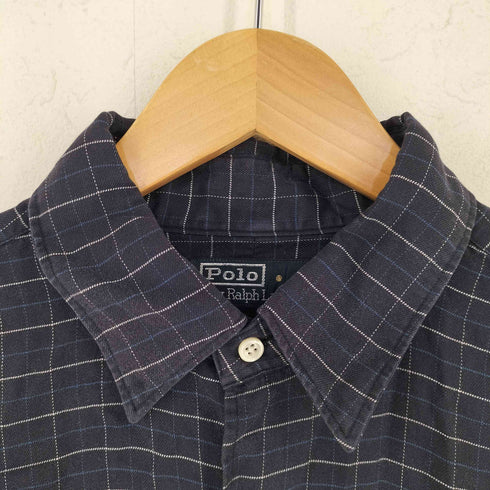 ポロバイラルフローレン Polo by RALPH LAUREN 90s MARLOWE レーヨンチェックシャツ メンズ L