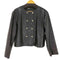 ザラ ZARA フェイクレザー ノーカラージャケット 金ボタン レディース JPN:M