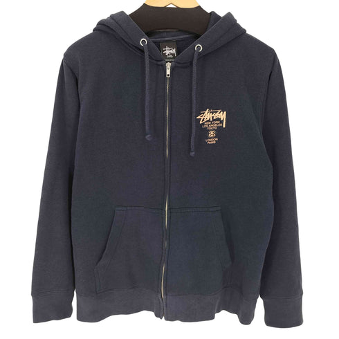 ステューシー Stussy 00S World tour print zip-up hoodie ワールドツアー プリント ジップアップ パーカー メンズ import:S