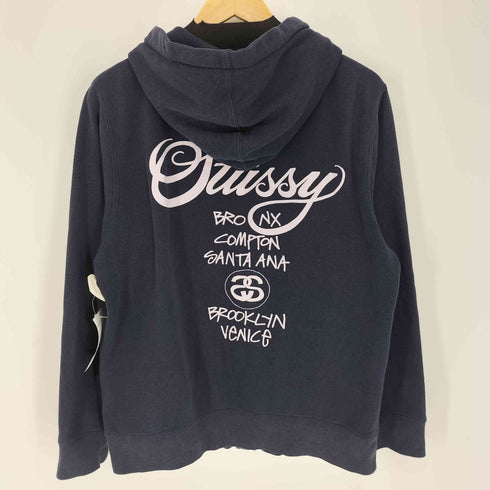 ステューシー Stussy 00S World tour print zip-up hoodie ワールドツアー プリント ジップアップ パーカー メンズ import:S