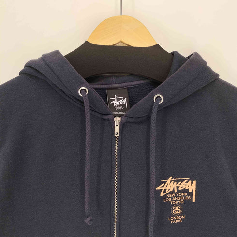 ステューシー Stussy 00S World tour print zip-up hoodie ワールドツアー プリント ジップアップ パーカー メンズ import:S
