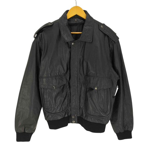 ジップアップ シボ レザー ジャケット メンズ