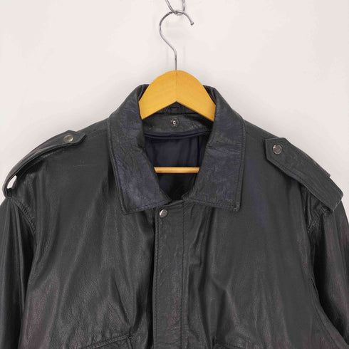 ジップアップ シボ レザー ジャケット メンズ