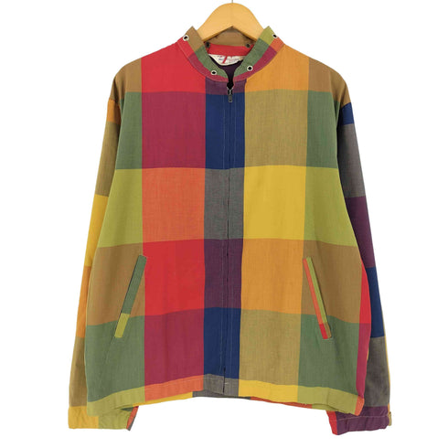 Martin of California 60-70s 棒TALONジップ マルチカラーチェック スタンドジャケット メンズ L