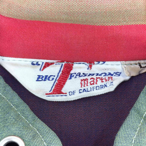 Martin of California 60-70s 棒TALONジップ マルチカラーチェック スタンドジャケット メンズ L