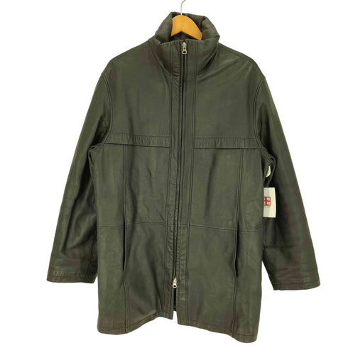 L&B 羊革 シープレザー ダブルジップ スタンドカラーコート メンズ import:L