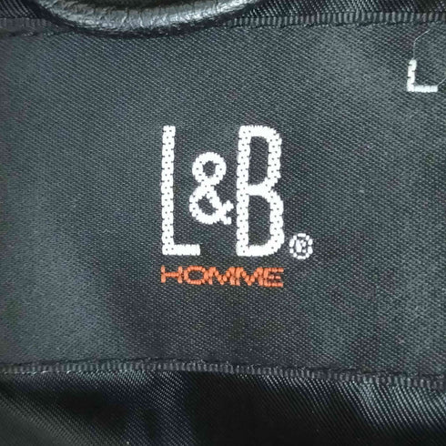 L&B 羊革 シープレザー ダブルジップ スタンドカラーコート メンズ import:L