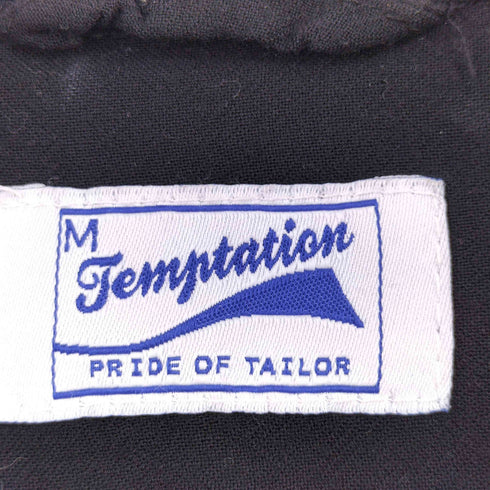 テンプテーション Temptation レーヨン バック刺繍 バイカラー ボウリングシャツ メンズ M