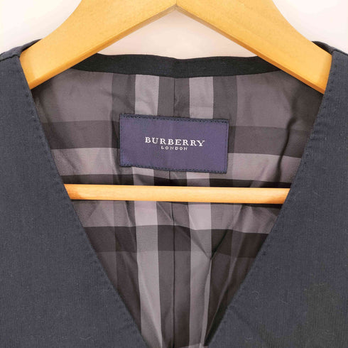 バーバリーロンドン BURBERRY LONDON 裏地チェック コットンシルク ベスト ジレ メンズ 40