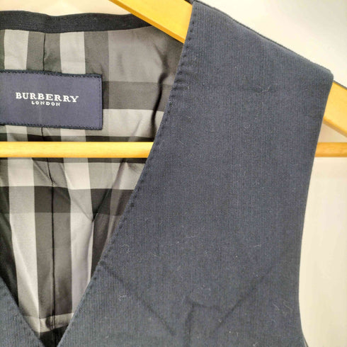 バーバリーロンドン BURBERRY LONDON 裏地チェック コットンシルク ベスト ジレ メンズ 40