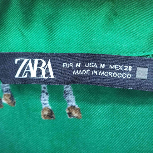 ザラ ZARA シマウマ アニマルプリント サテン 長袖 シャツ レディース import:M