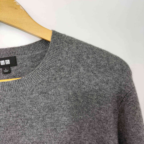 ユニクロ UNIQLO 25AW カシミヤクルーネックセーター グレー Lサイズ メンズ JPN:L