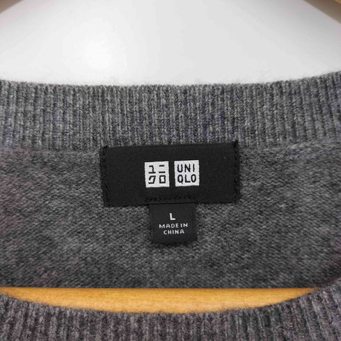 ユニクロ UNIQLO 25AW カシミヤクルーネックセーター グレー Lサイズ メンズ JPN:L