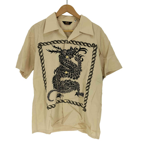アベイシングエイプ A BATHING APE 90S 本人期 三角タグ 初期タグ 龍 ドラゴンプリント オープンカラー 開襟 シャツ メンズ JPN:L