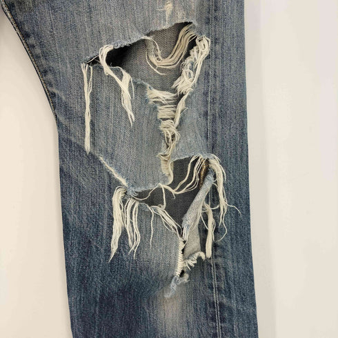 リーバイス Levis 00s 08年製造 501 ボタン裏刻印P85 ボタンフライ ストレート ダメージデニム メンズ W33 L32
