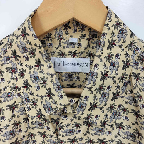 ジムトンプソン JIM THOMPSON シルク100% 象 半袖シャツ メンズ import:L