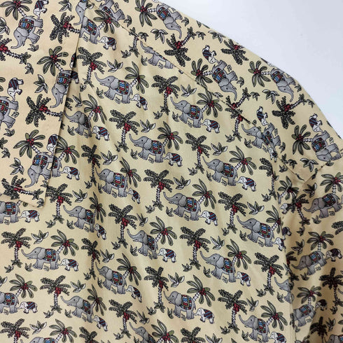 ジムトンプソン JIM THOMPSON シルク100% 象 半袖シャツ メンズ import:L