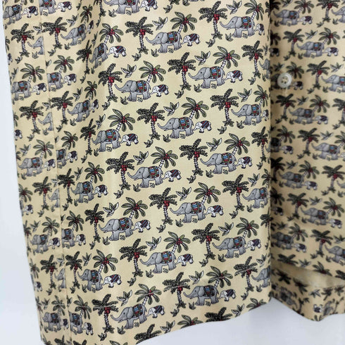 ジムトンプソン JIM THOMPSON シルク100% 象 半袖シャツ メンズ import:L