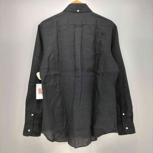 フェアファクス FAIRFAX リネン100 ボタンダウン シャツ ブラック メンズ import:L