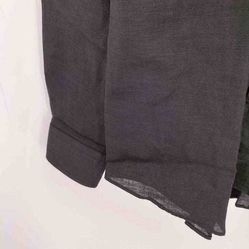 フェアファクス FAIRFAX リネン100 ボタンダウン シャツ ブラック メンズ import:L