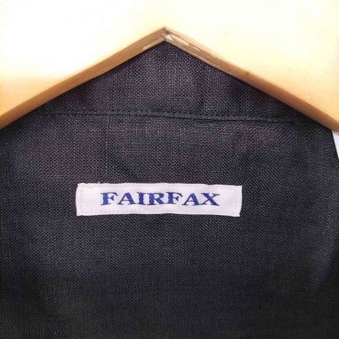 フェアファクス FAIRFAX リネン100 ボタンダウン シャツ ブラック メンズ import:L
