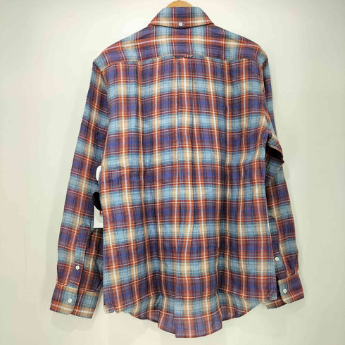 フェアファクス FAIRFAX リネン100 ボタンダウン チェック シャツ メンズ import:L