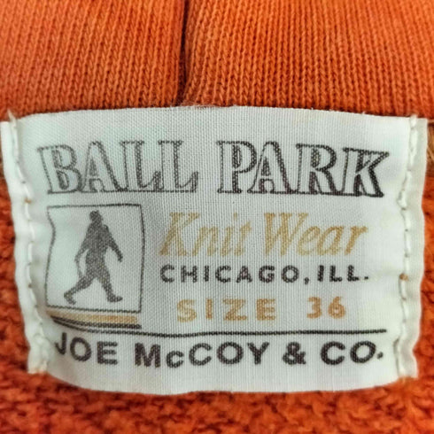 ジョーマッコイ JOE McCOY BALL PARK ハーフジップ プルオーバーパーカー メンズ 36