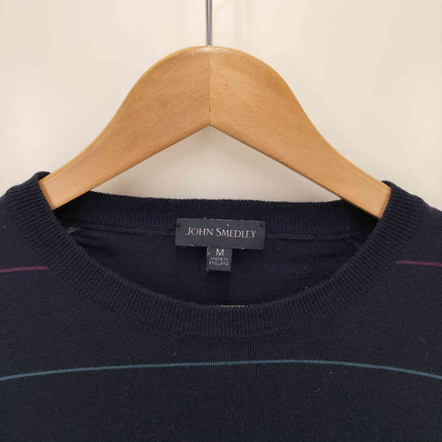 ジョンスメドレー JOHN SMEDLEY ウール100%クルーネックボーダーニット レディース import:M