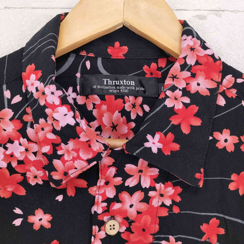 スラクストン THRUXTON 桜 和柄 レーヨンシャツ メンズ L