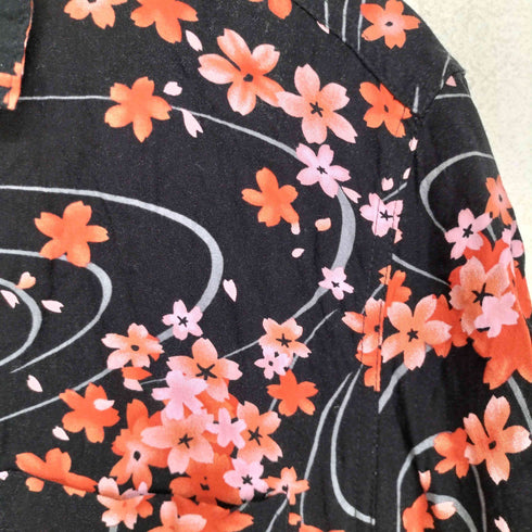 スラクストン THRUXTON 桜 和柄 レーヨンシャツ メンズ L