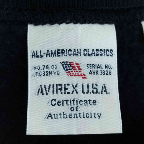 アヴィレックス AVIREX 両面プリント 裏起毛スウェット メンズ import:M