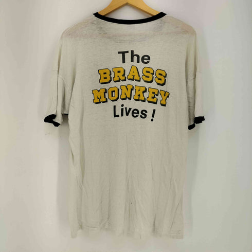 チャンピオン Champion 70-80s 後期バータグ USA製 染み込みプリント The BRASS MONKEY Lives リンガーTシャツ メンズ import:XL