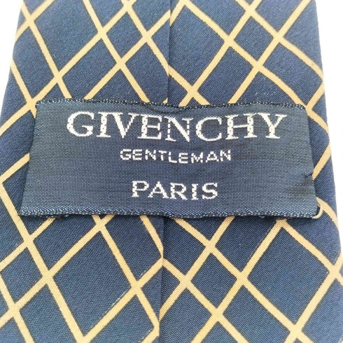 ジバンシィ GIVENCHY 80-90S OLD MADE IN ITALY イタリア製 絹 シルク 100% バイアス チェック ネクタイ メンズ
