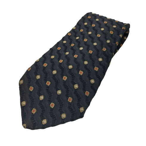 レノマ renoma PARIS MADE IN ITALY イタリア製 絹 シルク 100% ドット 波状 織り ネクタイ メンズ