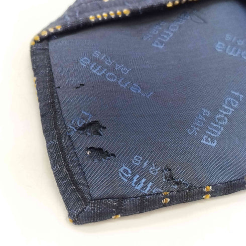 レノマ renoma PARIS MADE IN ITALY イタリア製 絹 シルク ウール 総柄 波状 織り ネクタイ メンズ