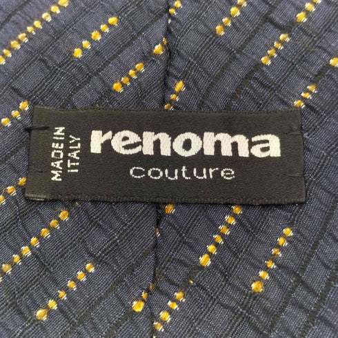 レノマ renoma PARIS MADE IN ITALY イタリア製 絹 シルク ウール 総柄 波状 織り ネクタイ メンズ
