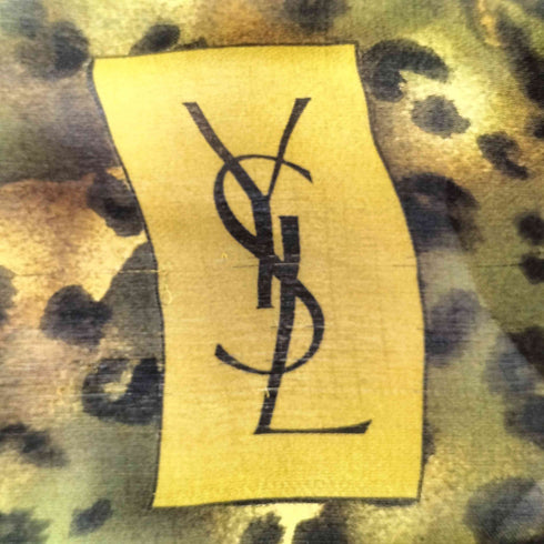 イヴサンローラン Yves Saint Laurent イタリア製 シルク100% レオパード ストール レディース