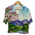 デシグアル Desigual LANDSCAPE SHIRT MARAVILLA 富士山 クロップシャツ レディース import:S