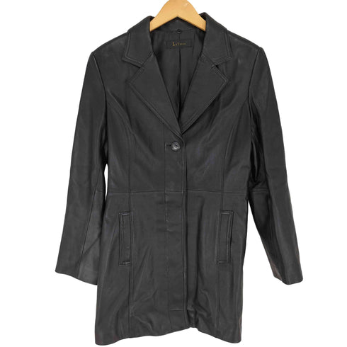 La Torre lamb leather ラムレザー 比翼チェスターコート レディース 11AR