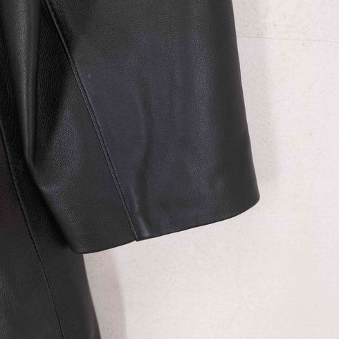 La Torre lamb leather ラムレザー 比翼チェスターコート レディース 11AR