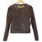 ノースビーチ NORTH BEACH lamb leather ラムレザー ノーカラーレザージャケット レディース M