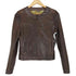 ノースビーチ NORTH BEACH lamb leather ラムレザー ノーカラーレザージャケット レディース M
