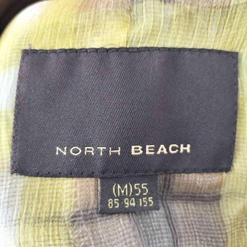 ノースビーチ NORTH BEACH lamb leather ラムレザー ノーカラーレザージャケット レディース M