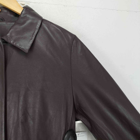 ギャバジンケーティー Gabardine K.T lamb leather ラムレザー ステンカラーコート レディース 9